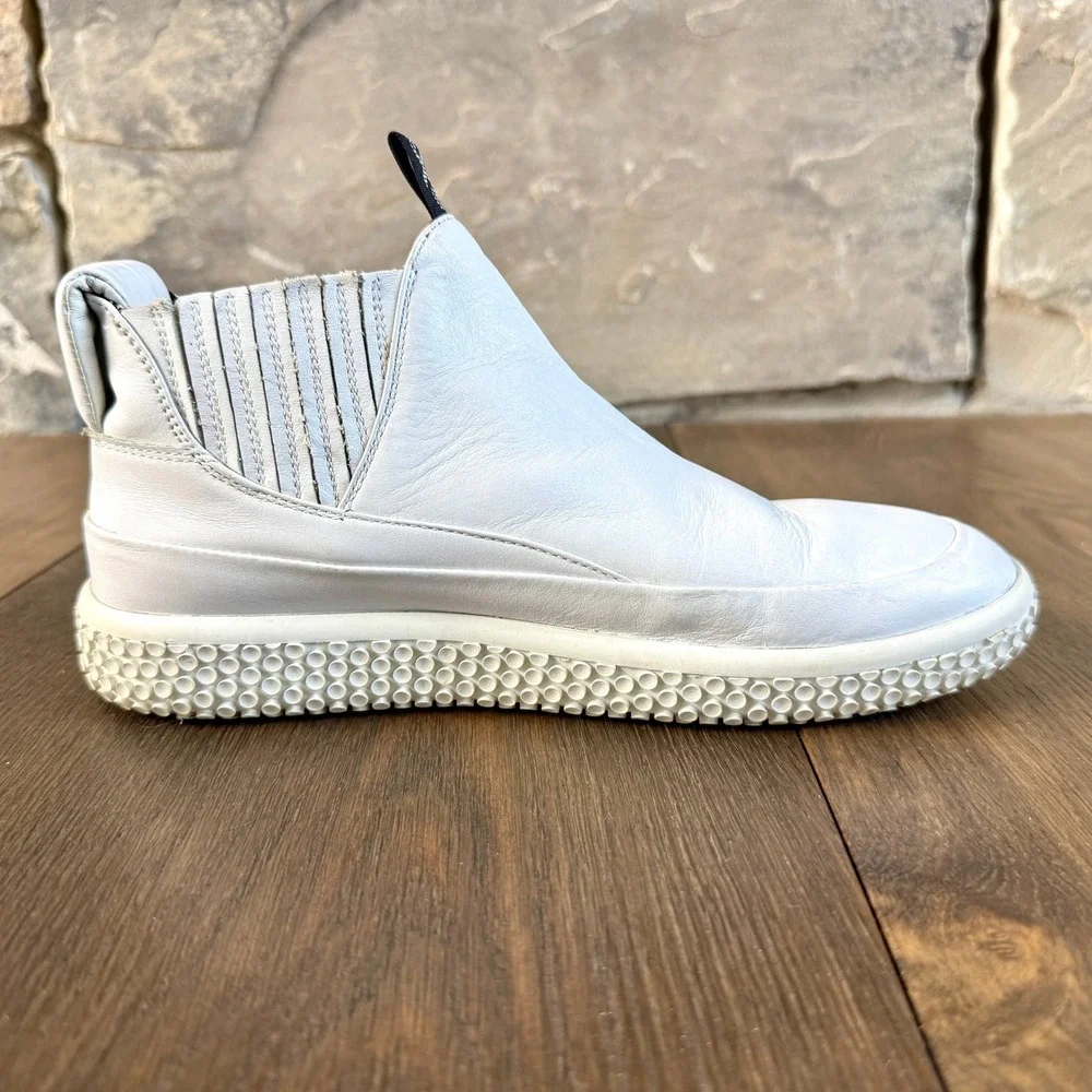 OXS‎ Womens Woobie High Top Leather Sneakers 7 White Made in Italy Streetwear