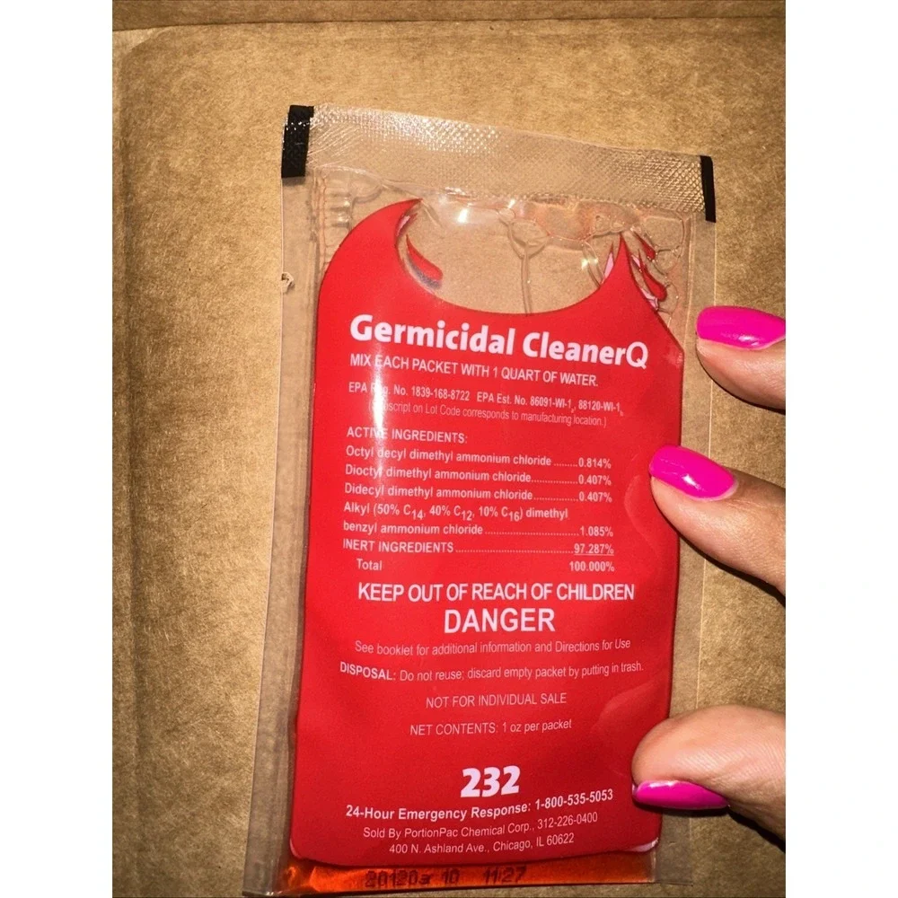 Portion Pac 232 Germicidal CleanerQ‎ (132 - 1oz Packets) Cleaning Supplies NIB
