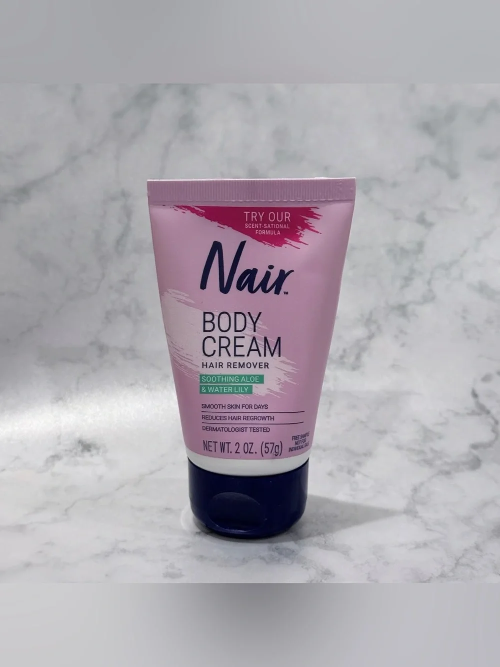 Nair Body Cream Hair Remover with Soothing Aloe & Water Lily 2 Fl Oz NWT