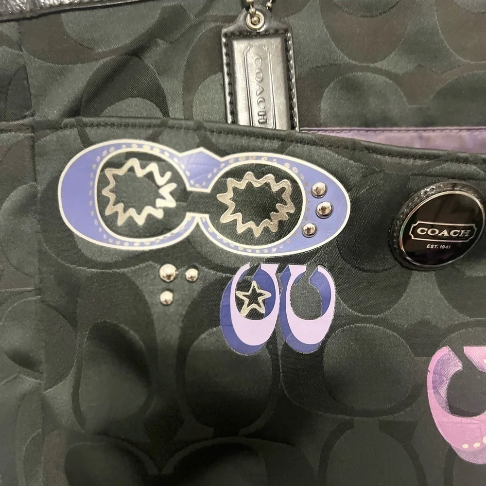 Coach Daisy Applique Diaper Tote Bag Floral Signature Baby Mom Carryall
