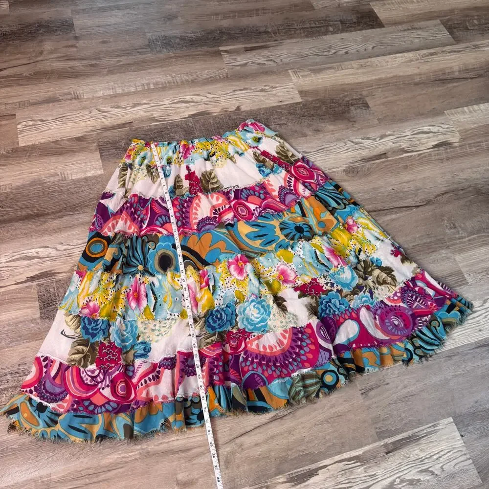 Vintage Cato Tiered Patchwork Boho Maxi Skirt Y2K Festival Fairycore 18 / 20