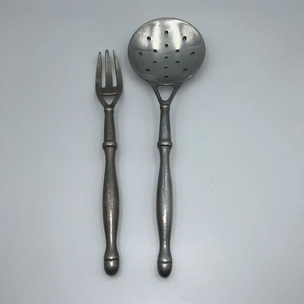 Vintage Wilton-Columbia Cast Aluminum Serving Utensil Set Slotted Spoon & Fork