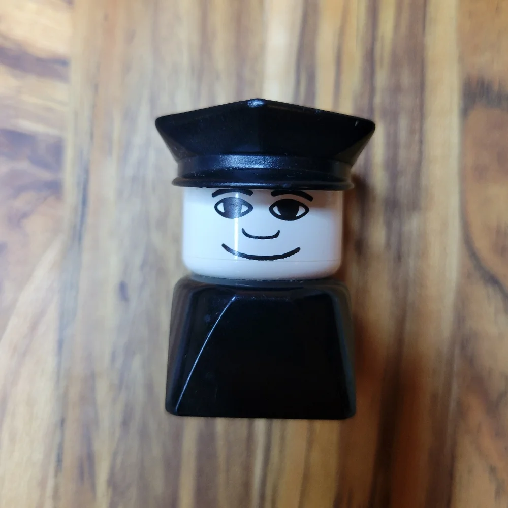 Vintage‎ 1970s LEGO DUPLO Police Officer Black & White