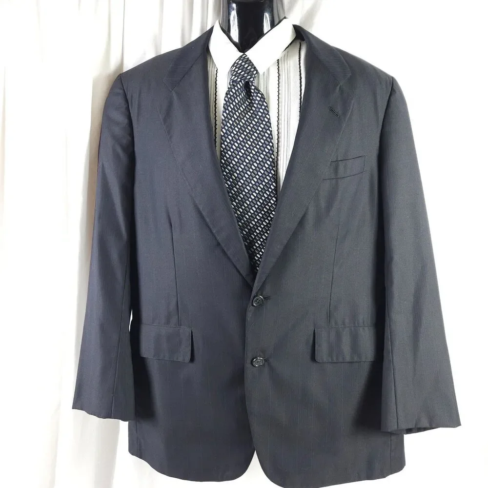 VTG Brooks Brothers Golden Fleece Mens‎ 42R Black 2-Button Sports Coat Blazer