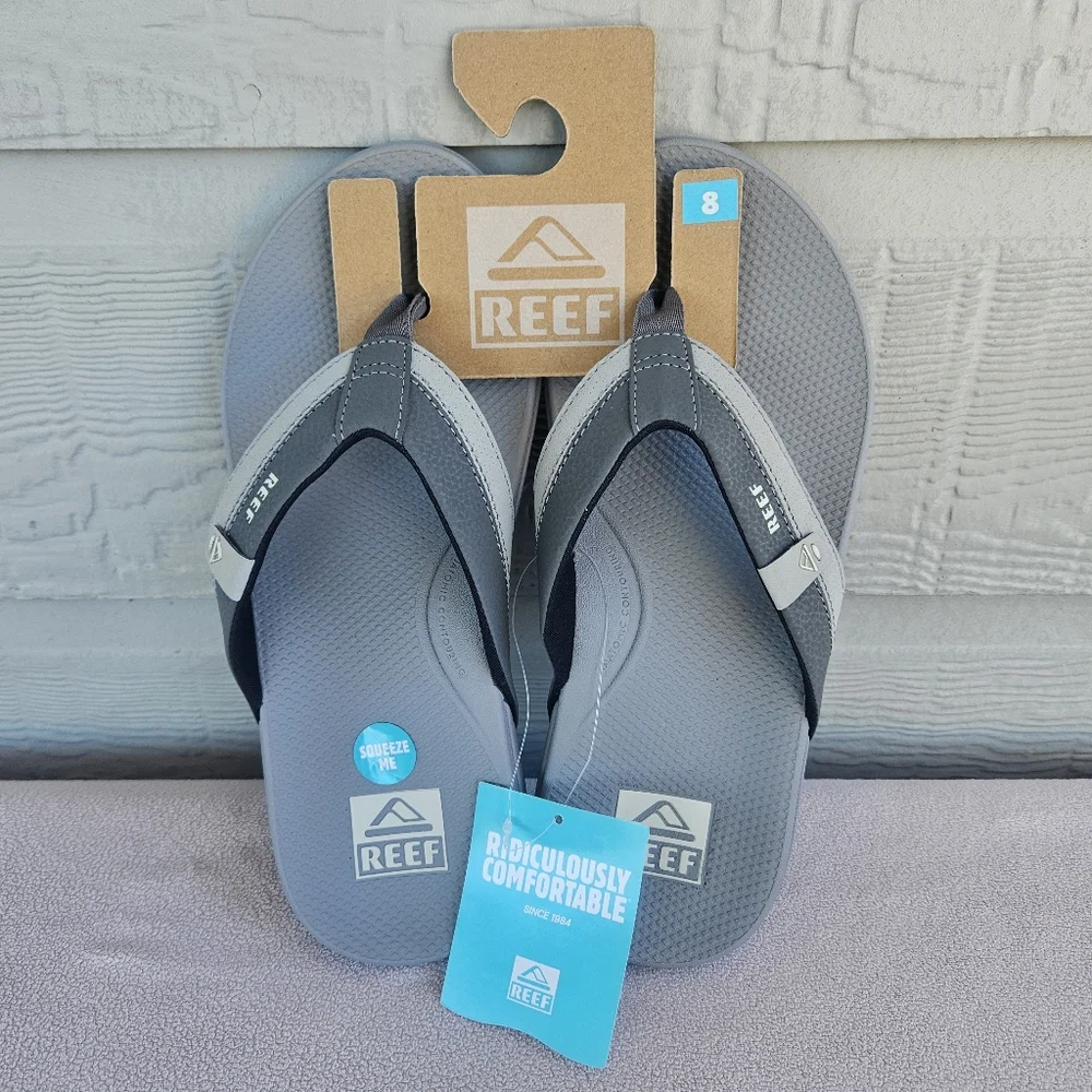 Reef Cushion Spring 2.0 Flip Flop Sandals Men SZ 8 Grey Comfort Slip-On