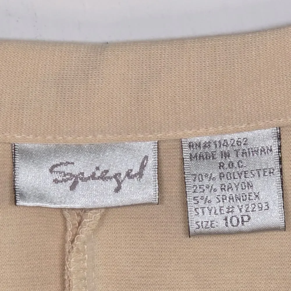 Spiegel Womens Beige Flare Polyester Blend Side Zip Classic Fit Skirt Size 10P