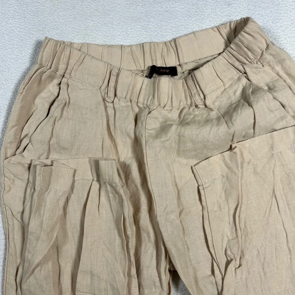 Quince Linen Pants Mens XS Beige Elastic Waist Premium Flax Trousers
