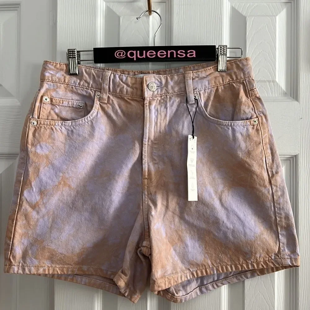 Zara High Waist Shorts Tie Dye Y2K