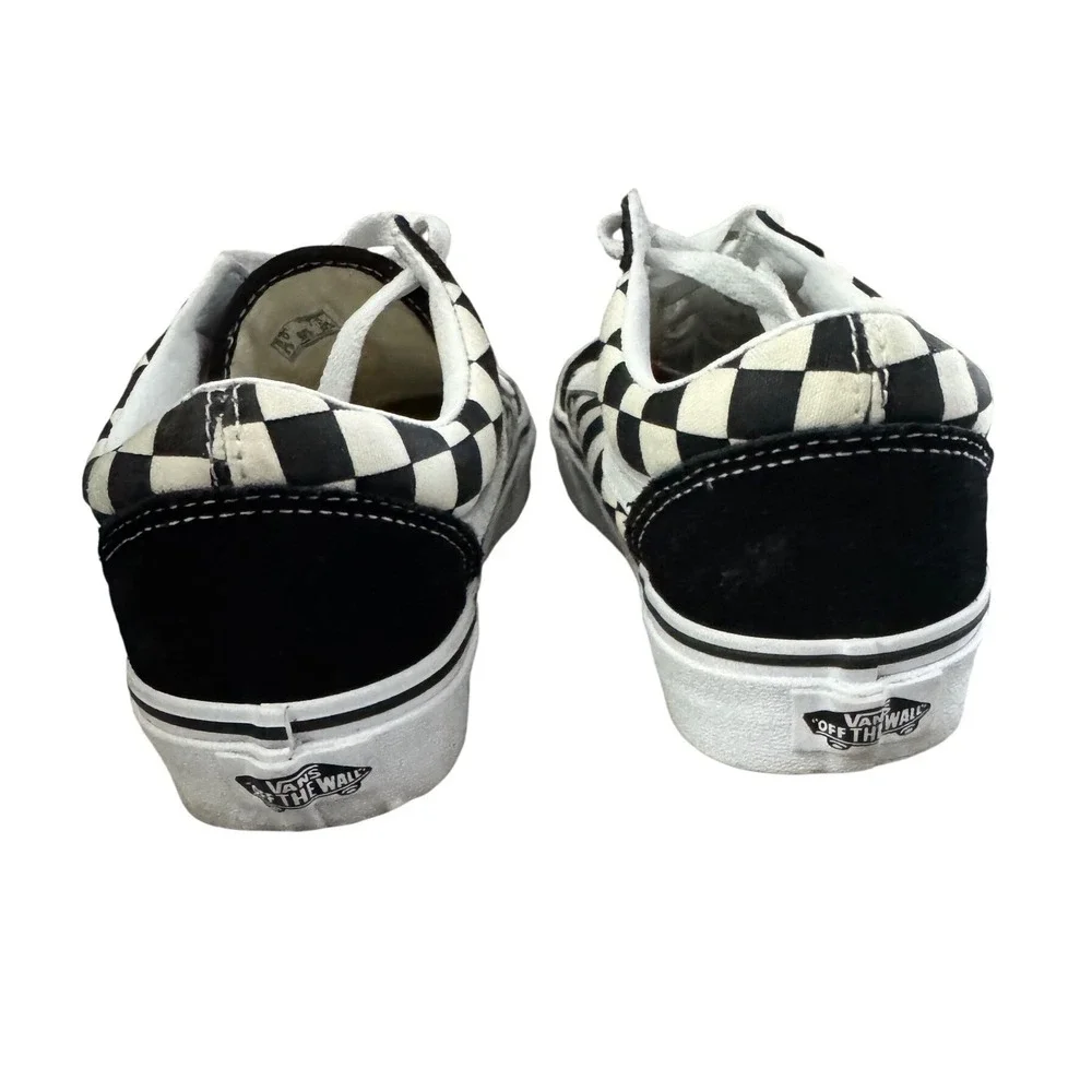 Vans Old Skool Sneakers Mens 6 Womens 7.5 Black White‎ Checkerboard Good Cond.