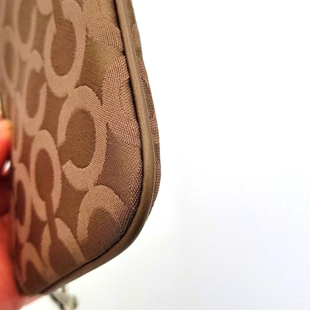 COACH Wristlet Op C Print Taupe Color Slip Pocket Care Instructions Included