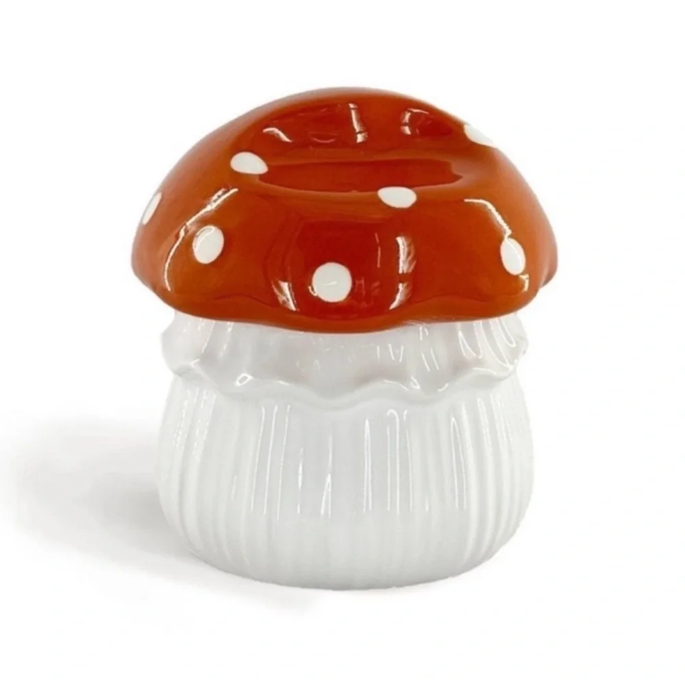 Target Bullseye Playground Novelty Ceramic Mushroom House Container w/ Lid