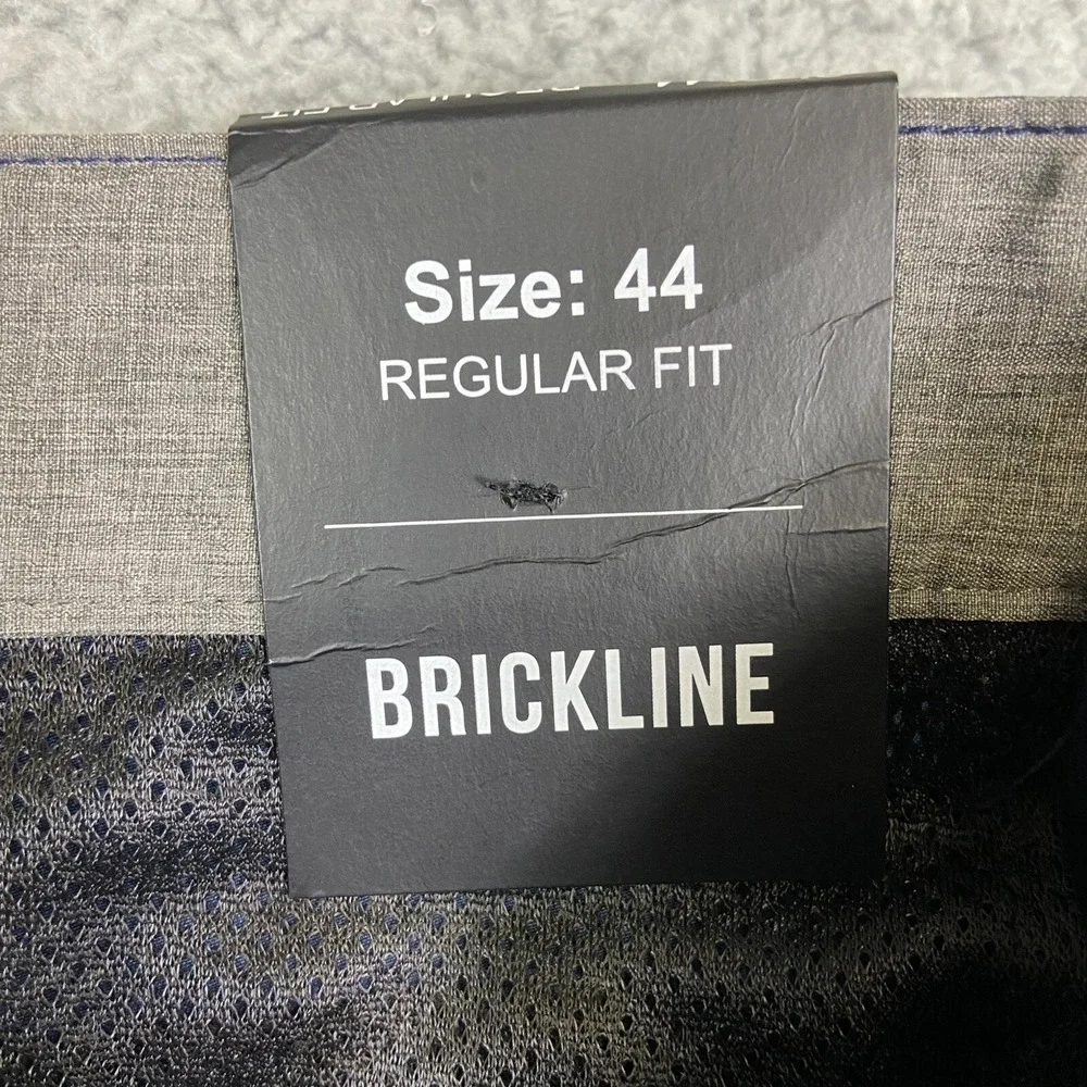 Brickline Fishing Hybrid Shorts Mens Blue Mottled Flat Front‎ Mid Rise Size 44
