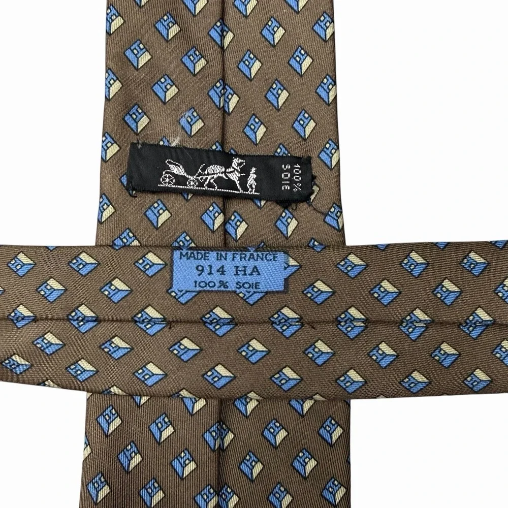 Hermes Men's Vtg Tie Geometric 