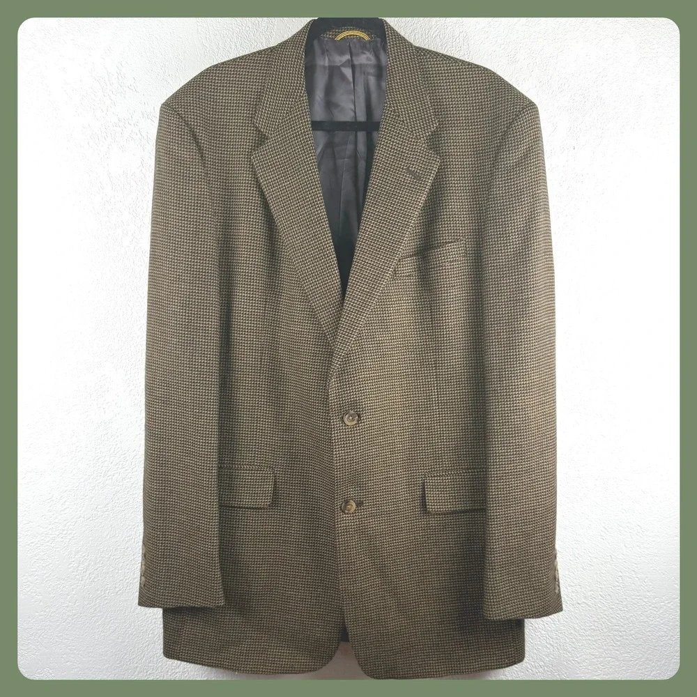 Vintage Hart‎ Schaffner Marx Nordstrom Mens Blazer Sport Coat Jacket Houndstooth