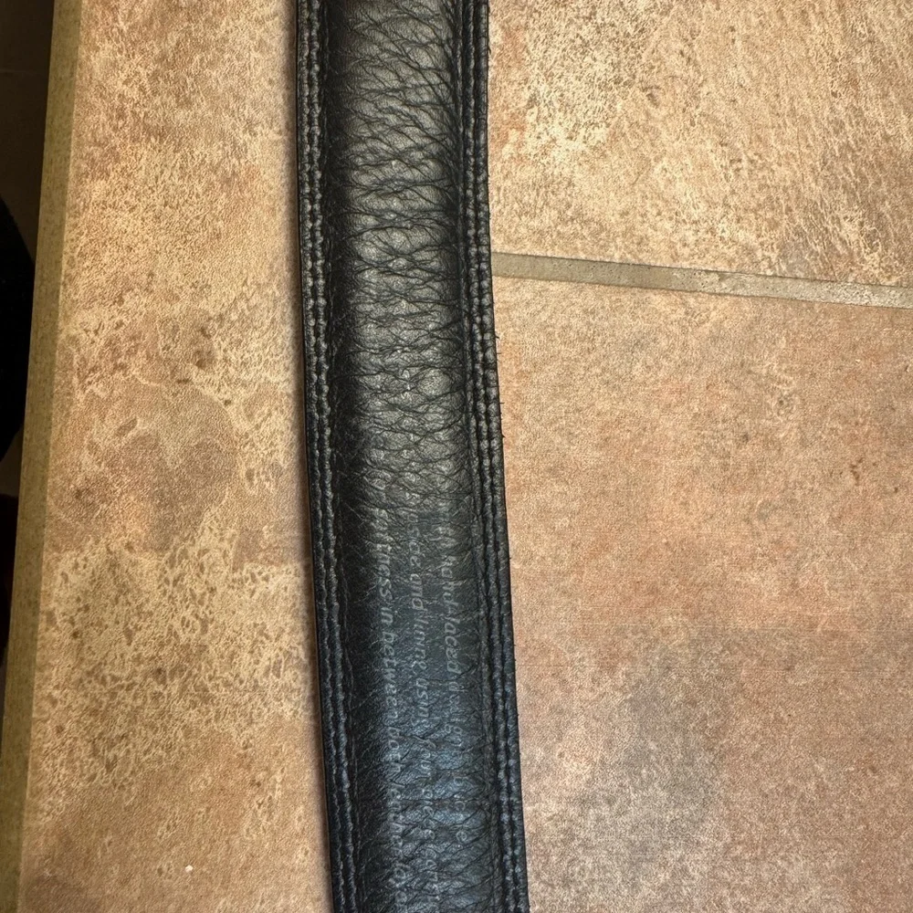 NWOT LEATHER HAND MADE Men’s Hand Polished Buckle Belt Black SZ 36 Luxury EUC