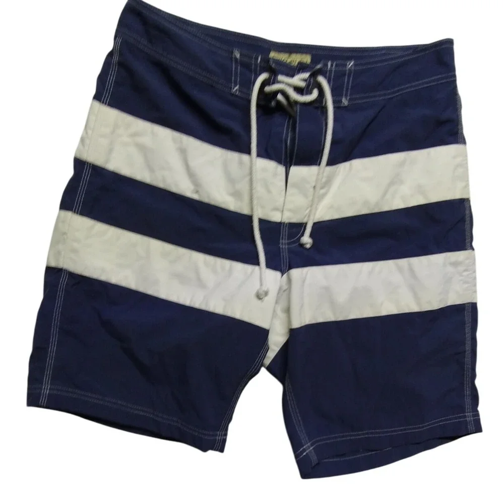 J. Crew The Original Longboard Swim Trunks Striped Blue White Size‎ 31