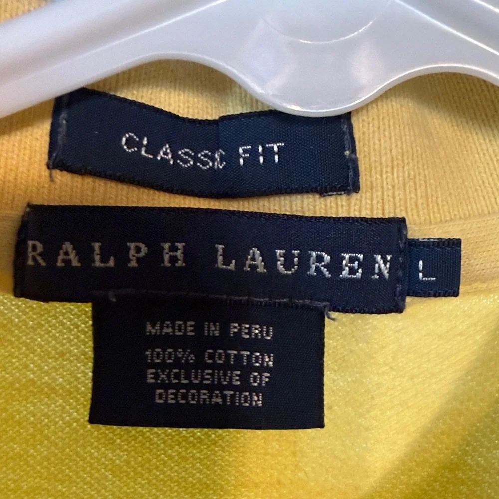 Ralph Lauren Girl Yellow Classic Fit Cotton Pique Short Sleeve Polo Shirt L14-16