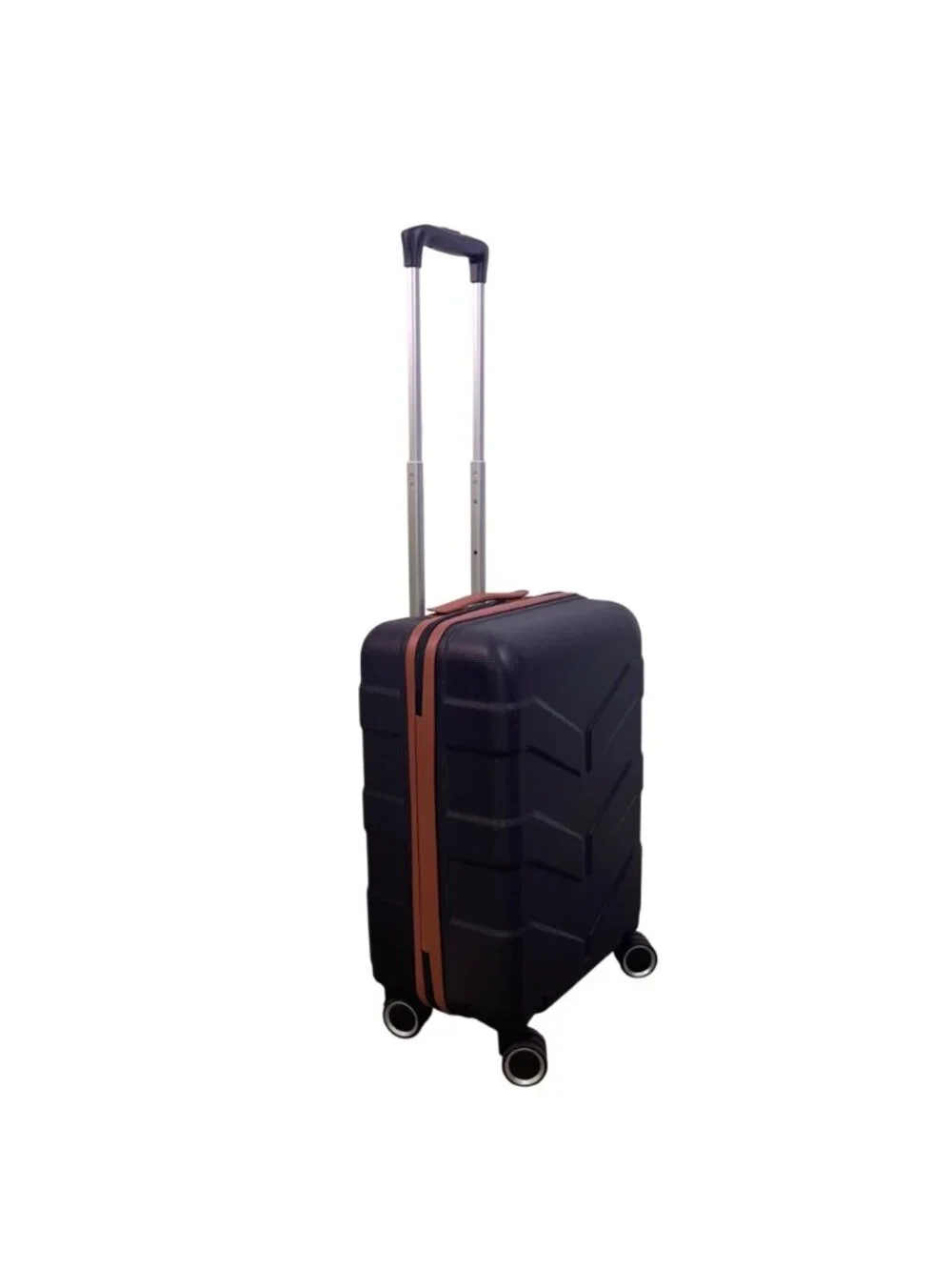 Tilymol Black & Orange Telescopic Handle TSA Lock Hard-Shell Spinner Luggage
