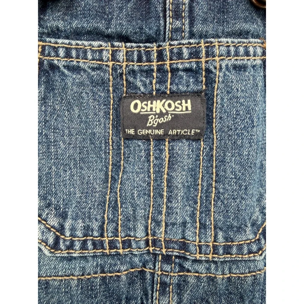 Vintage OshKosh Bgosh Toddler Denim Vestbak Overalls Medium Wash Blue 18M Cotton