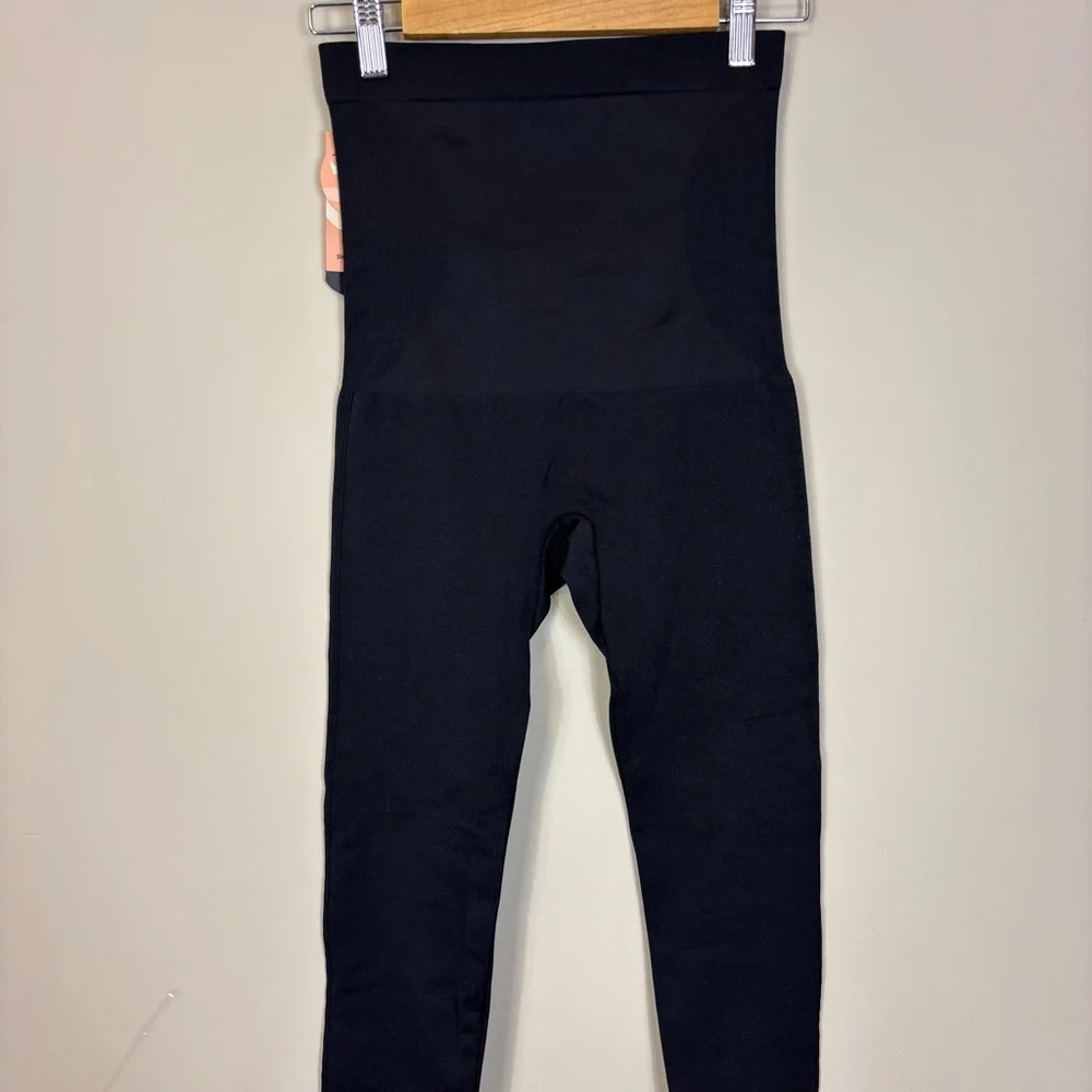 New‎ Shapermint Black High Waisted Shaping Leggings Medium