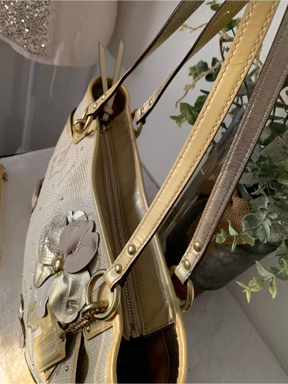 Coach tote woven
