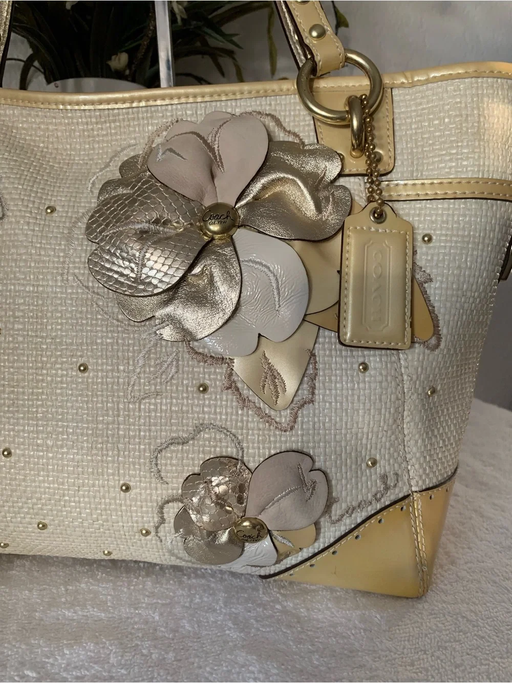 Coach tote woven
