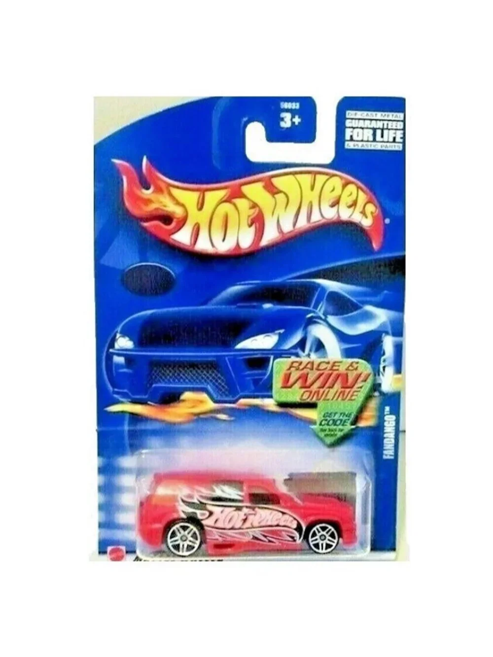 Vintage Die Cast Hot Wheels 2001 Fandango Red Metal Car NISP Factory Print ERROR