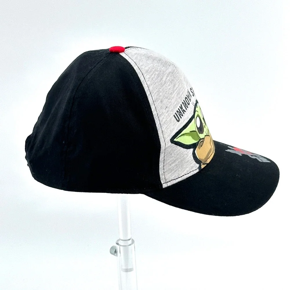 Star Wars Grogu Baby Yoda Snapback Hat‎ Kids OSFM Black Gray Unknown Species