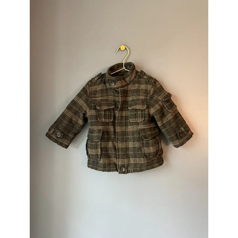 Monsoon‎ Plaid Wool Blend Coat