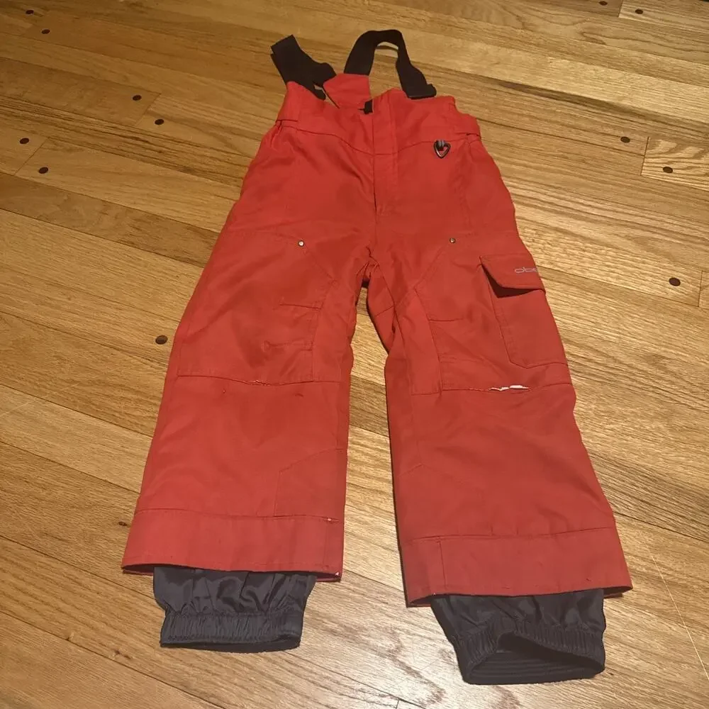 Obermeyer Red Snow Bibs Kids Size 4 Insulated Ski Snow Pants Waterproof