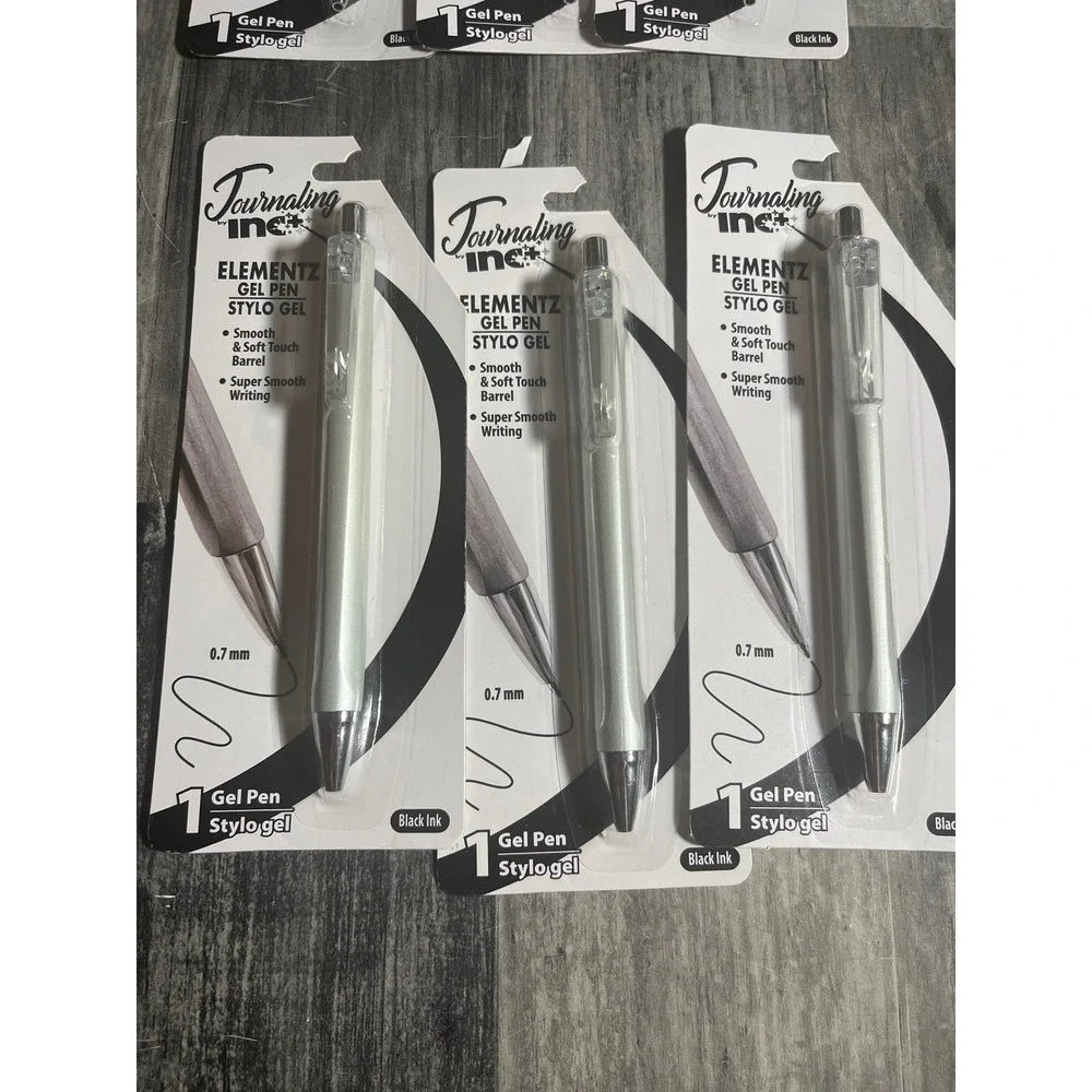 Journaling Inc.‎ Elementz Stylo Gel Pens 0.7 mm Black Ink Smooth Writing