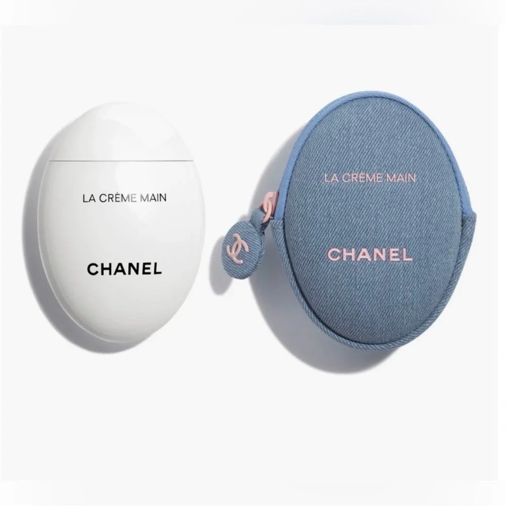 Chanel | Limited Edition | La Crème Main Hand Cream with Zippered Denim Pouch