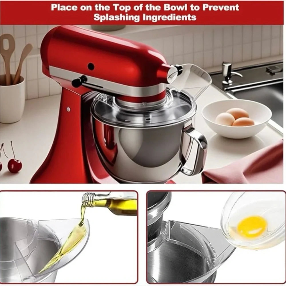 Pouring Shield and Measuring Cup Accessory For Mixer  Kitchen‎ Aid Compatible