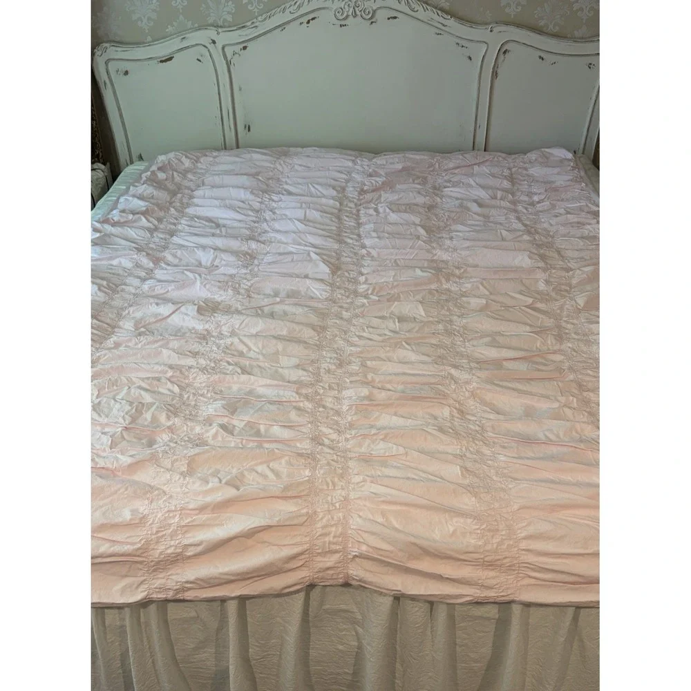Simply Shabby Chic Twin‎ Duvet Cover Pink Cottagecore French Country Ruched