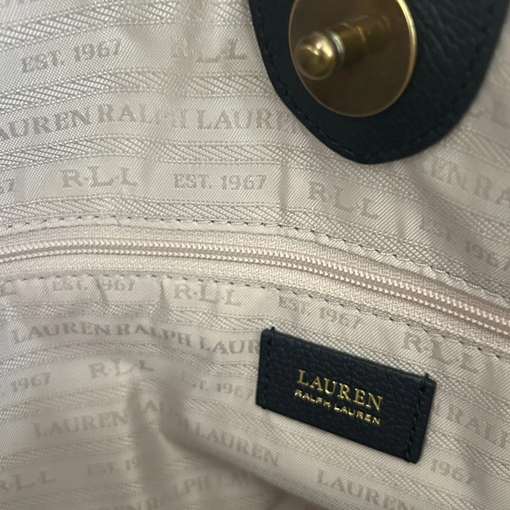 Ralph Lauren Millbrook Leather Bag Shoulder Bag Black Leather Large NEW