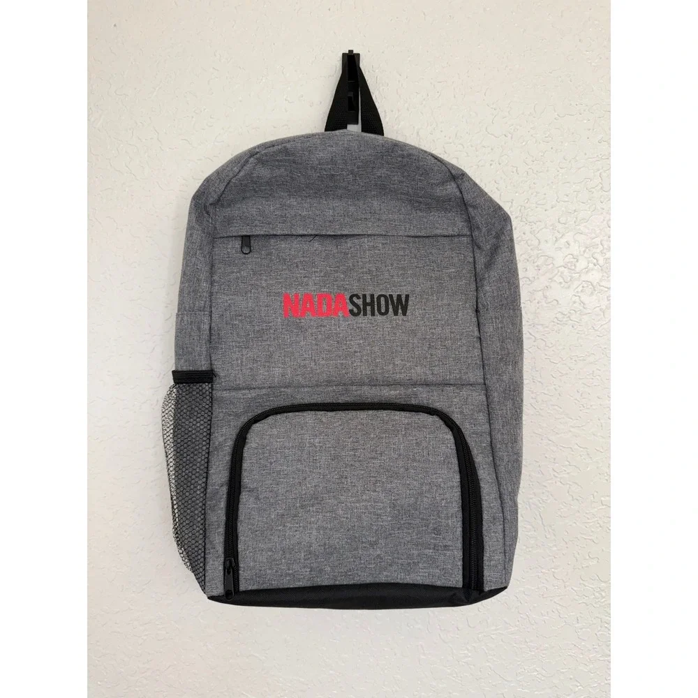 Nada Show Grey‎ Backpack Bag with Front Pocket and Mesh Side Pockets