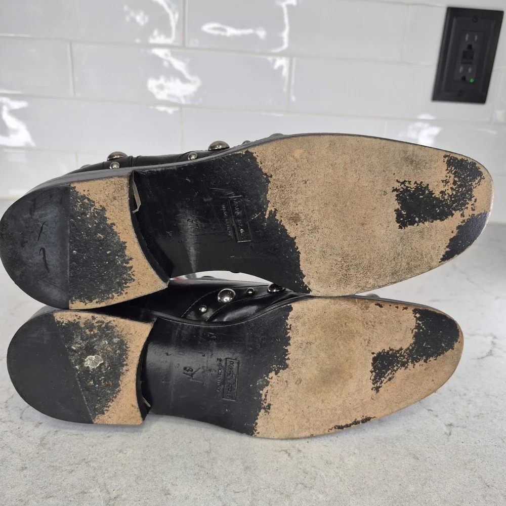 MARC JACOBS Womens Black Studded Oxfords Shoes‎ 37