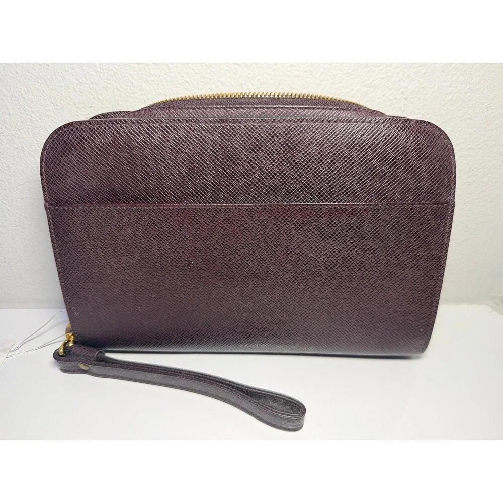 COA Included - Louis Vuitton Taiga Burgundy Clutch