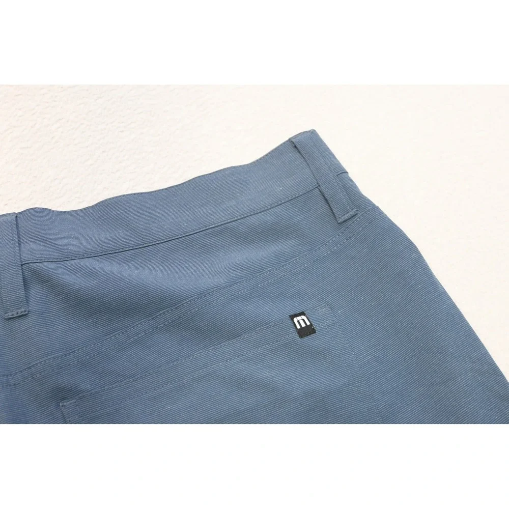 TravisMathew Golf Pants Mens 36 x 32 Blue Wicking Micro Stripe‎ Straight Leg