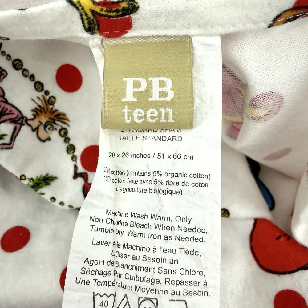 Pottery Barn Teen Dr. Seuss’s The Grinch & Max Flannel Twin Duvet Cover & Sham