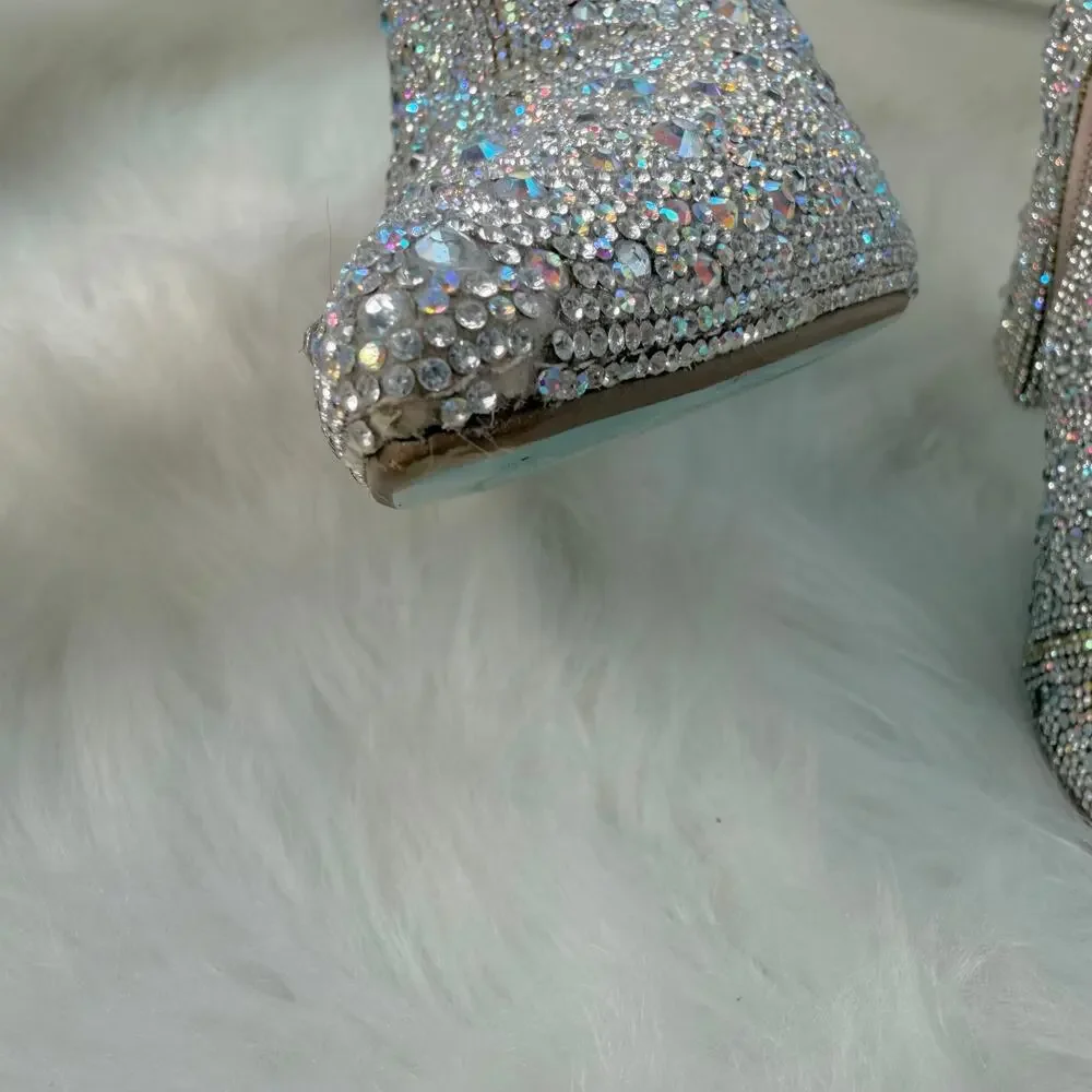 EUC Betsey Johnson Cady Rhinestone Booties Size 7