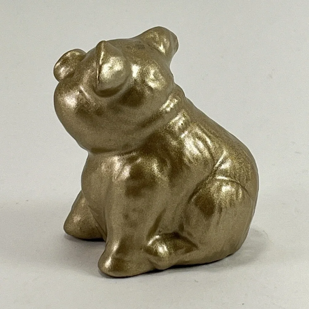 Farmhouse Brass-tone Pig Figure 2.5