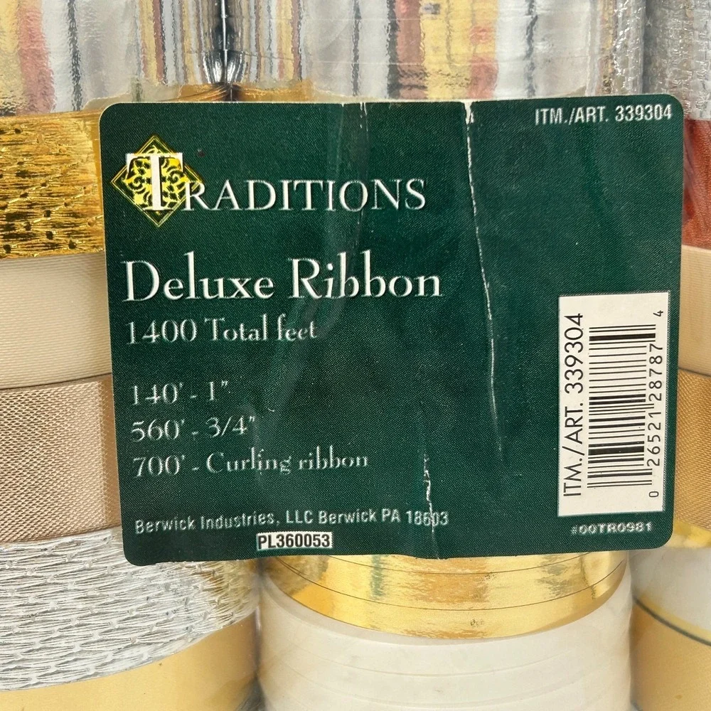 Curling Ribbon Roll Vintage Gold Silver Gift Wrapping Party Christmas Deluxe New