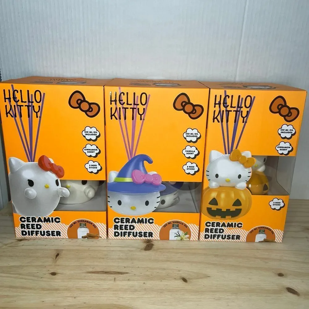 Hello Kitty Halloween Reed Diffuser Lot of 3‎ Cinnamon Vanilla NEW FREE Shipping