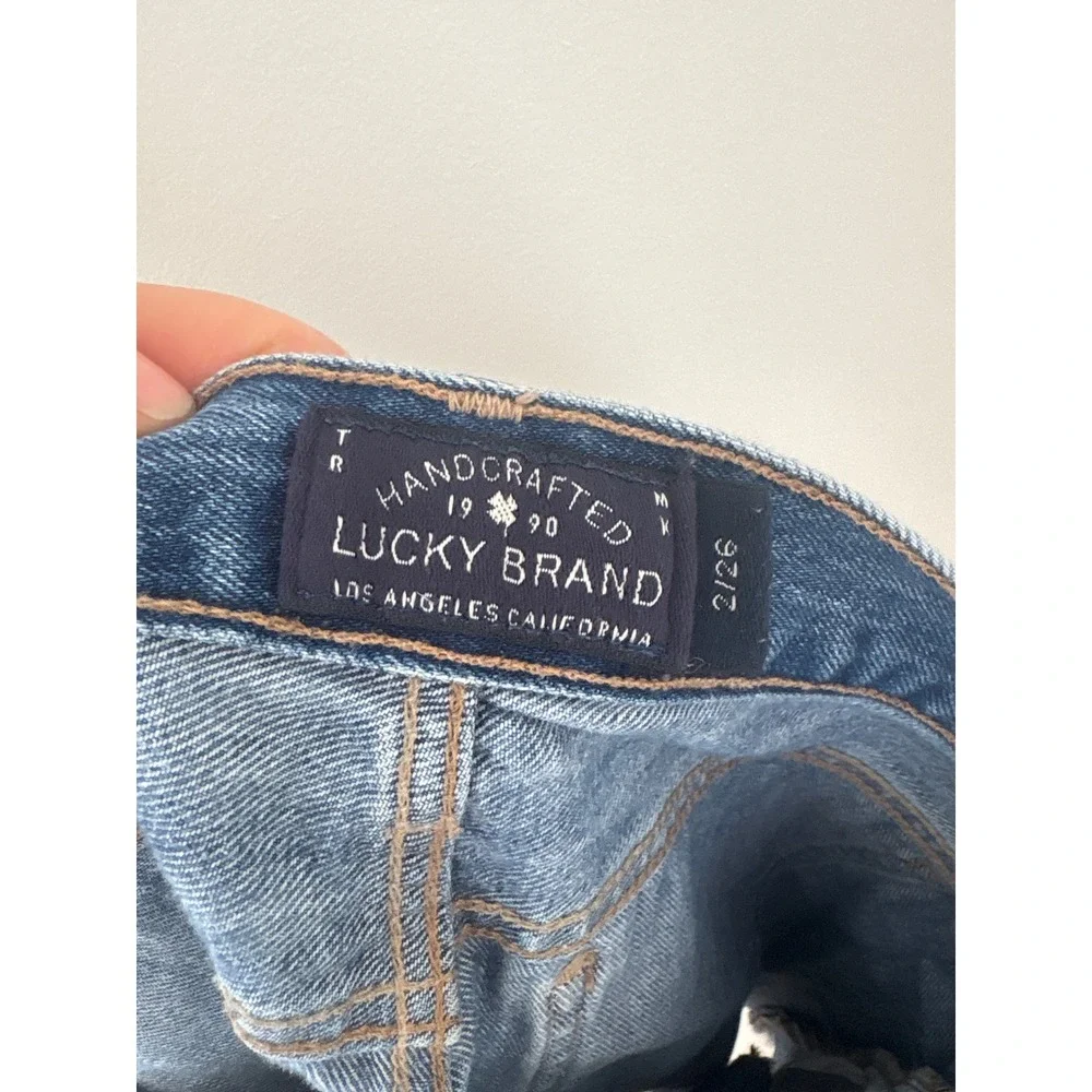 Lucky Brand Denim Shorts Blue Distressed Cut Off Size 2/26 Medium Wash