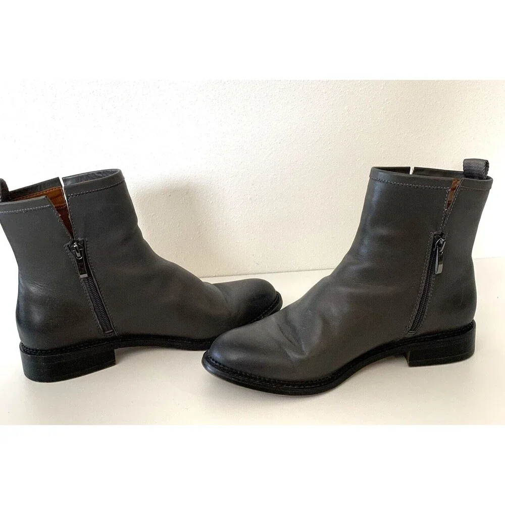 Franco Sarto Hixton Boots Size 8.5 Leather Neutral Minimalist Moto Biker Rock