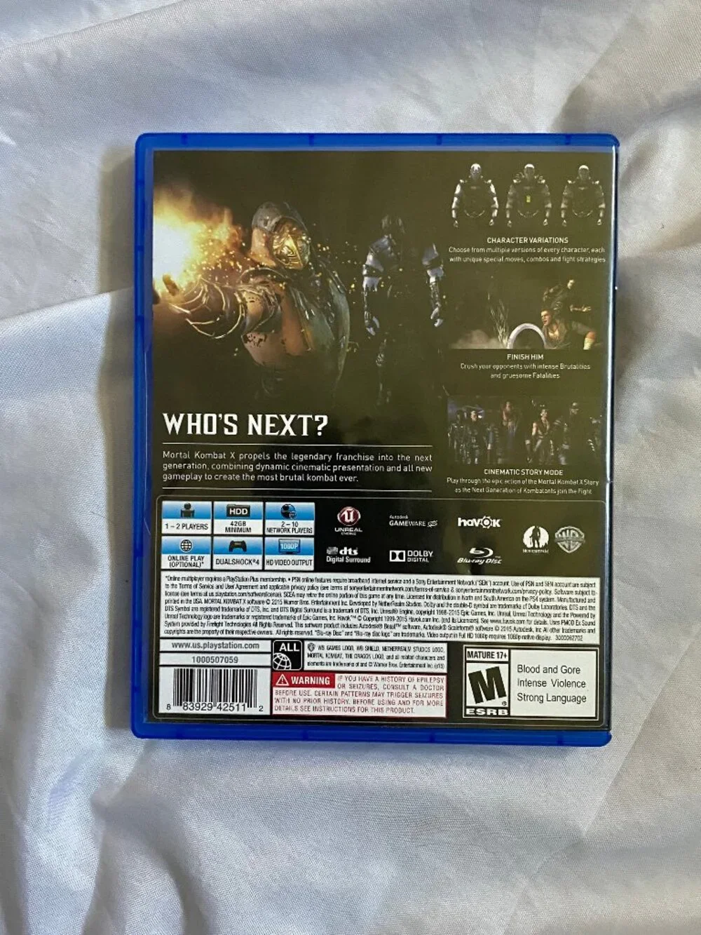 Mortal Kombat X Sony PlayStation 4 Video Game