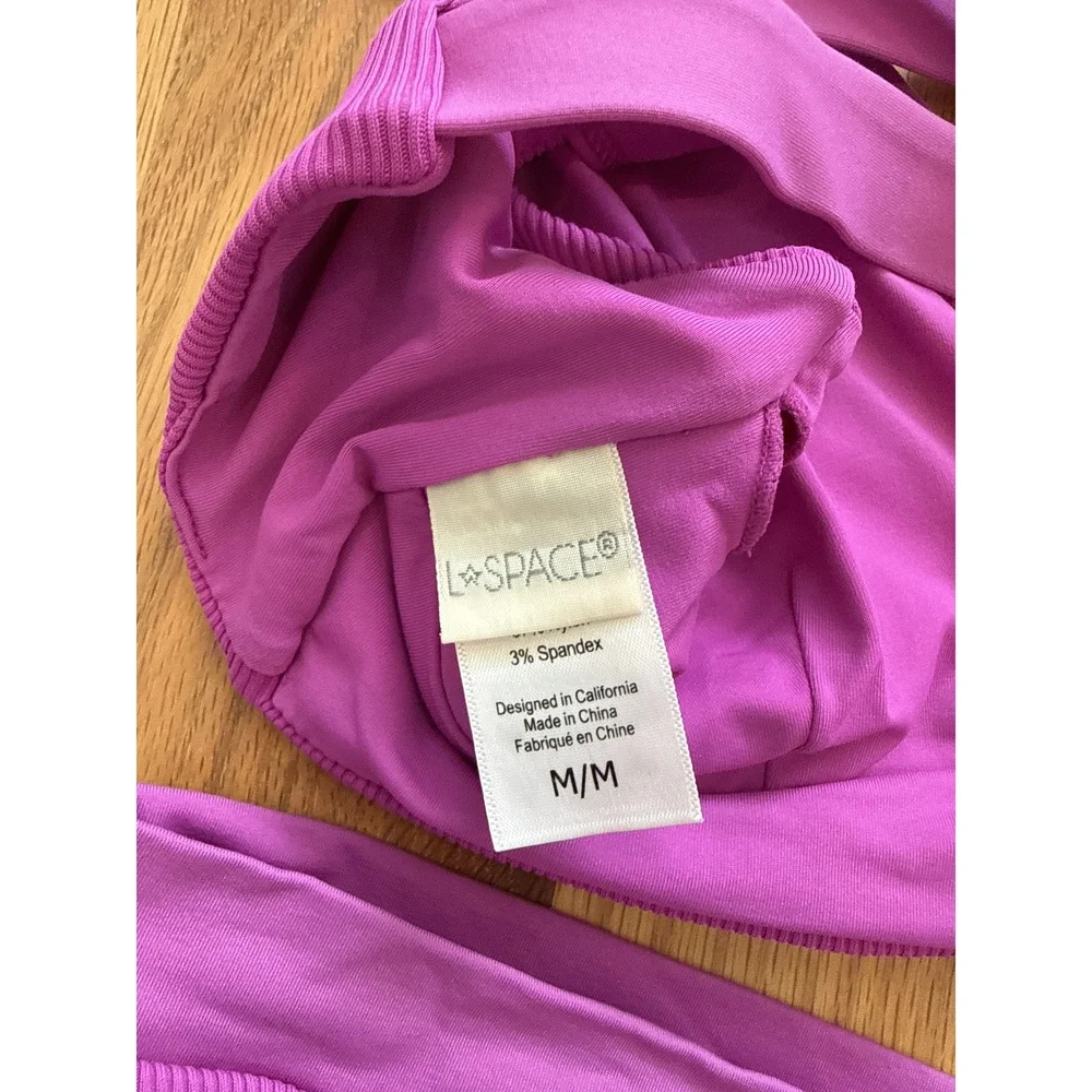 L Space Pratt Bikini Set Triangle Top High Cut Bottom - both size M