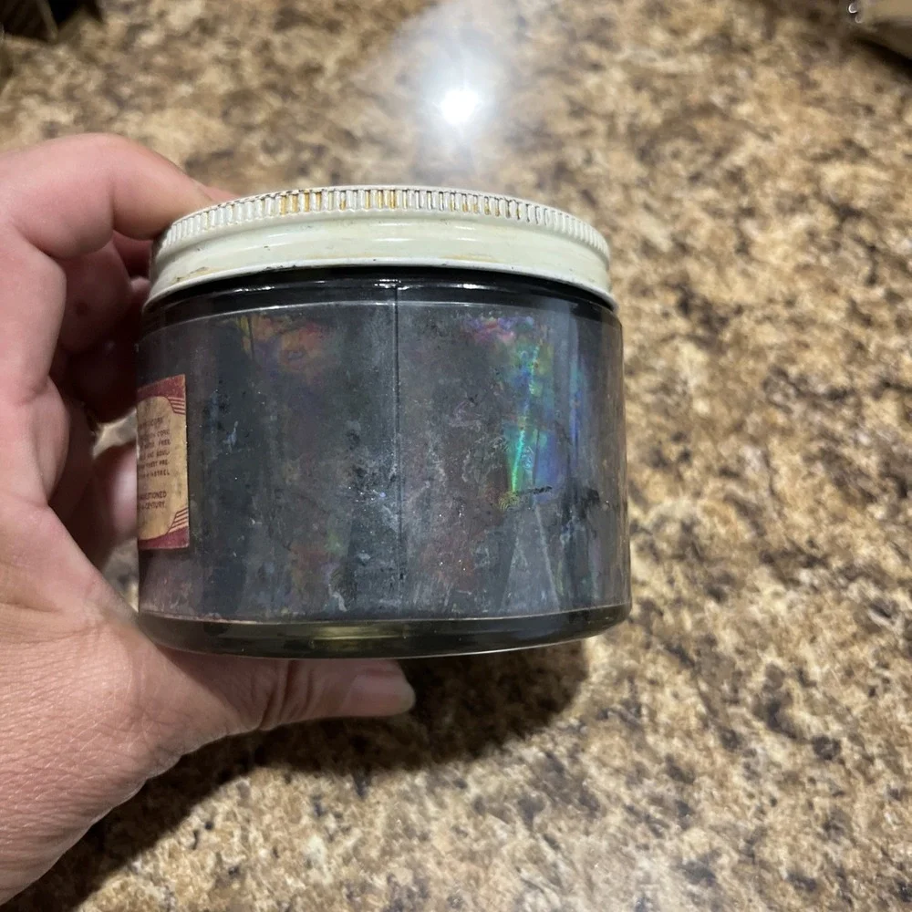 Vtg 1950s Stein's Black Theatrical Paste Make-up Pure Burnt Cork Collectible Jar