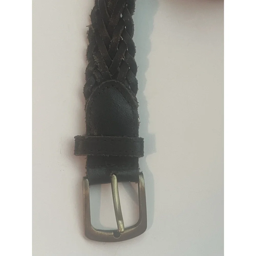 Place Genuine Leather Dark Brown Kids Boy Braided Belt XL